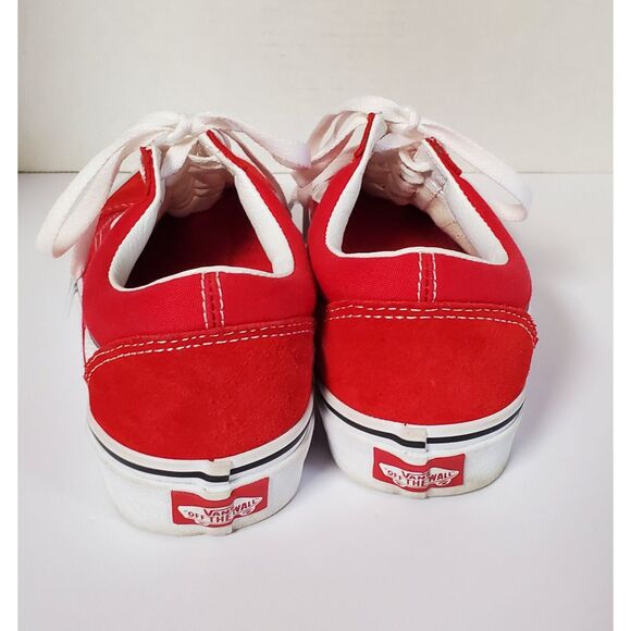 Vans Off The Wall Red Suede and Canvas Sneakers Size W/8, M/6.5 - Picture 6 of 7